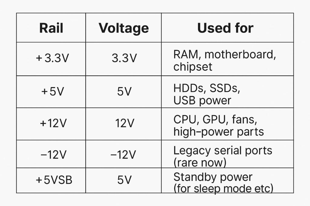 Power Supply voltage and rails